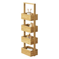 BADEZIMMERREGAL Bardu - Naturfarben, Holz (28/88/16cm) - [en.casa]