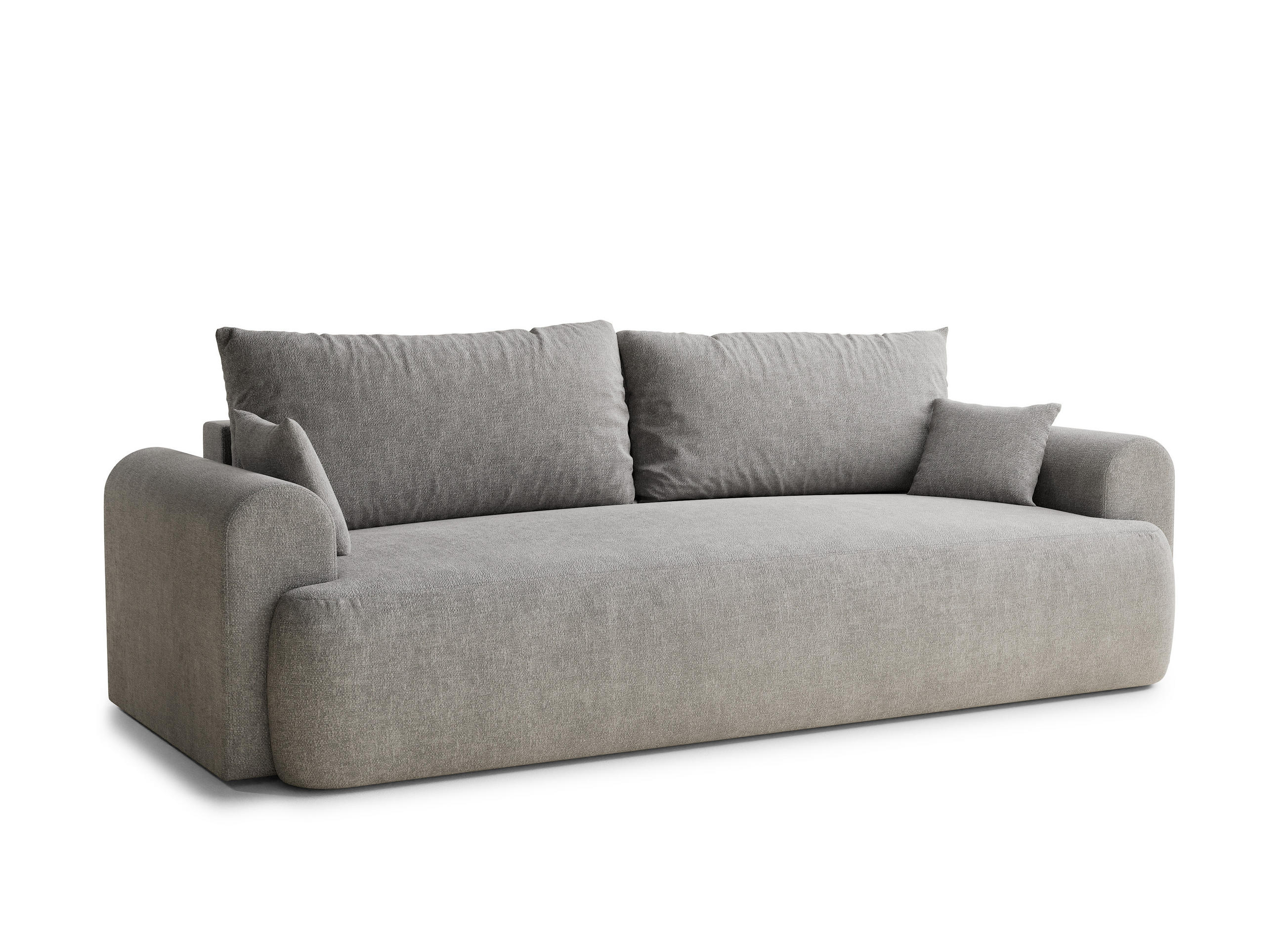 SOFA MIT SCHLAFFUNKTION Toluca Beige grau Chenille-Stoff - Greige/Schwarz, Holz/Holzwerkstoff (247/69/90cm) - Maison de Reve