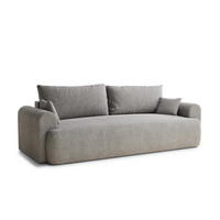 SOFA MIT SCHLAFFUNKTION Toluca Beige grau Chenille-Stoff - Greige/Schwarz, Holz/Holzwerkstoff (247/69/90cm) - Maison de Reve