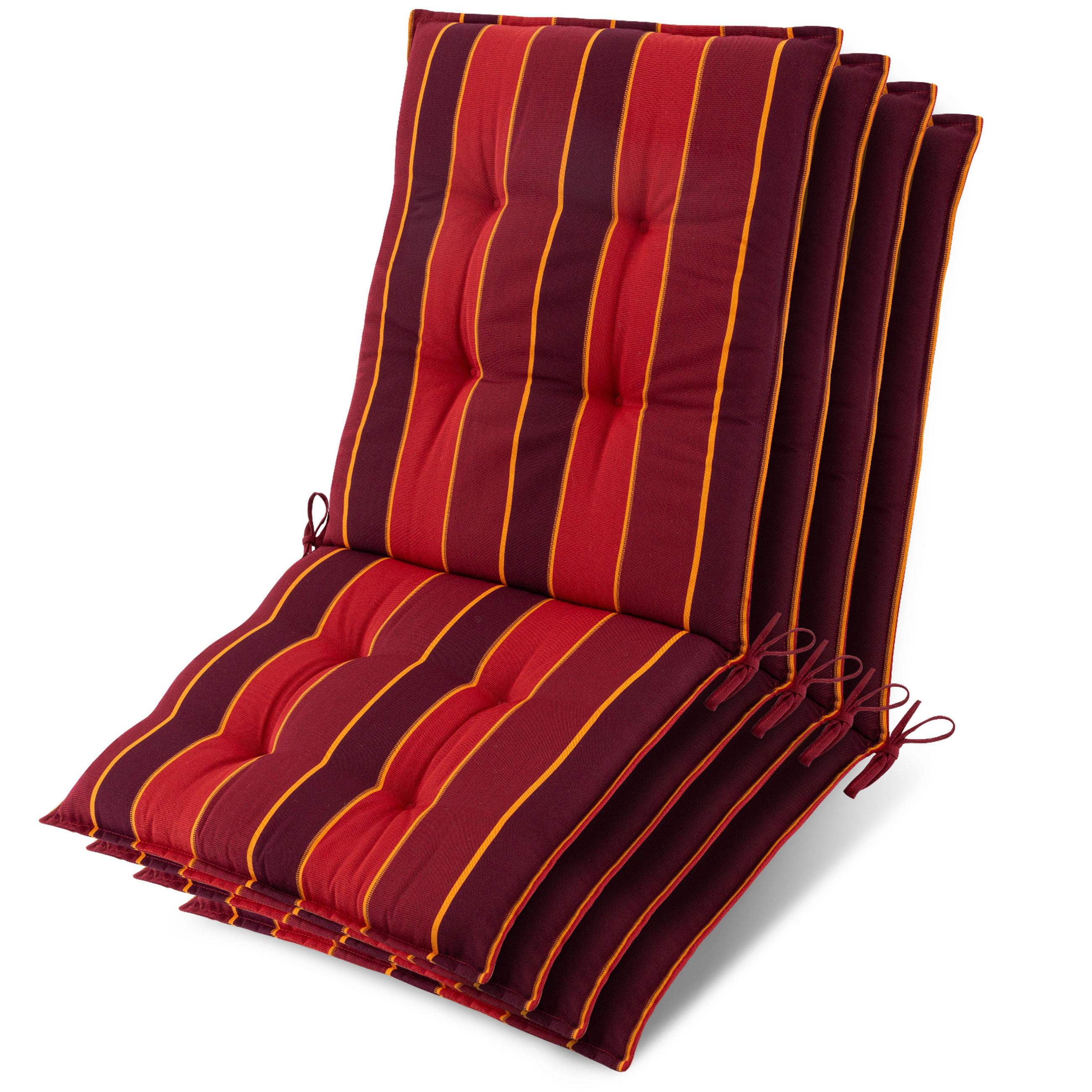 NIEDERLEHNER Sun-NL 105x50x8cm Rot-Gestreift (4tlg) - Rot, Textil (50/100cm) - Beautissu 