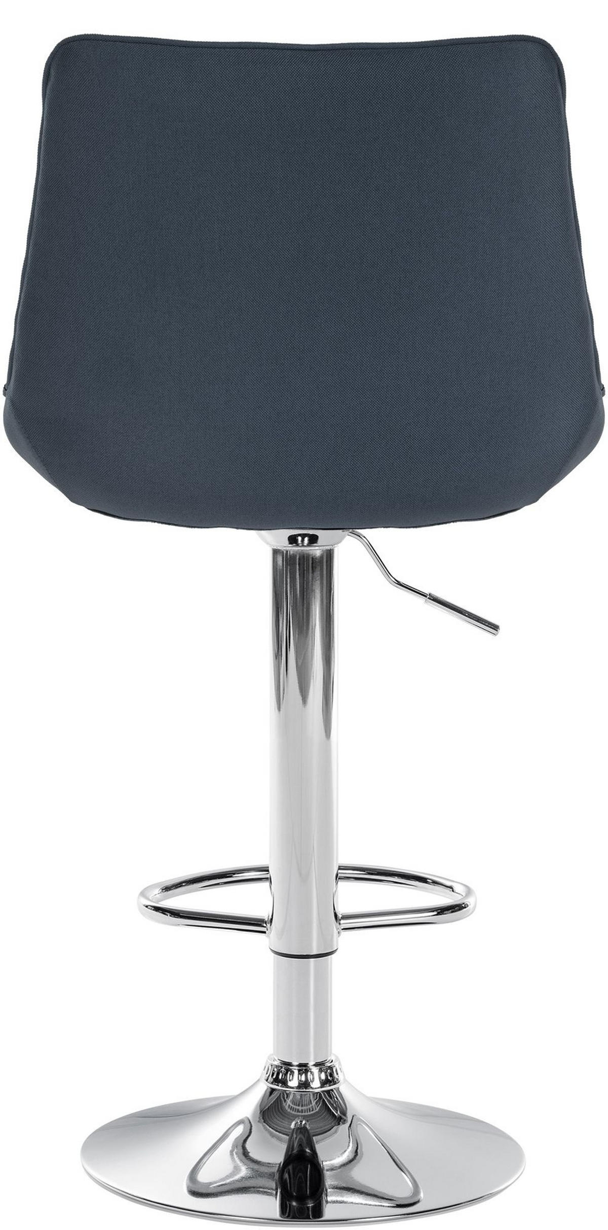 BARHOCKER RIO Dunkelgrau Stoff Chrom - Dunkelgrau, Textil/Metall (49.5/91/50cm) - DELUKE