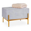 SITZBANK - Grau, Holzwerkstoff/Textil (60/40/43cm) - Relaxdays