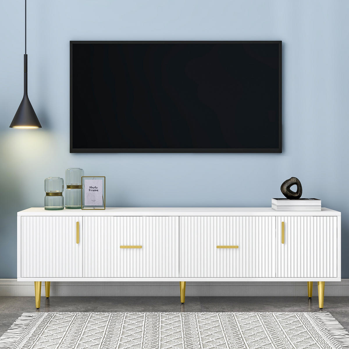 TV-MÖBEL Weiß 170/40/50CM - Weiß, Holzwerkstoff/Metall (40/50/170cm) - Urban Meuble