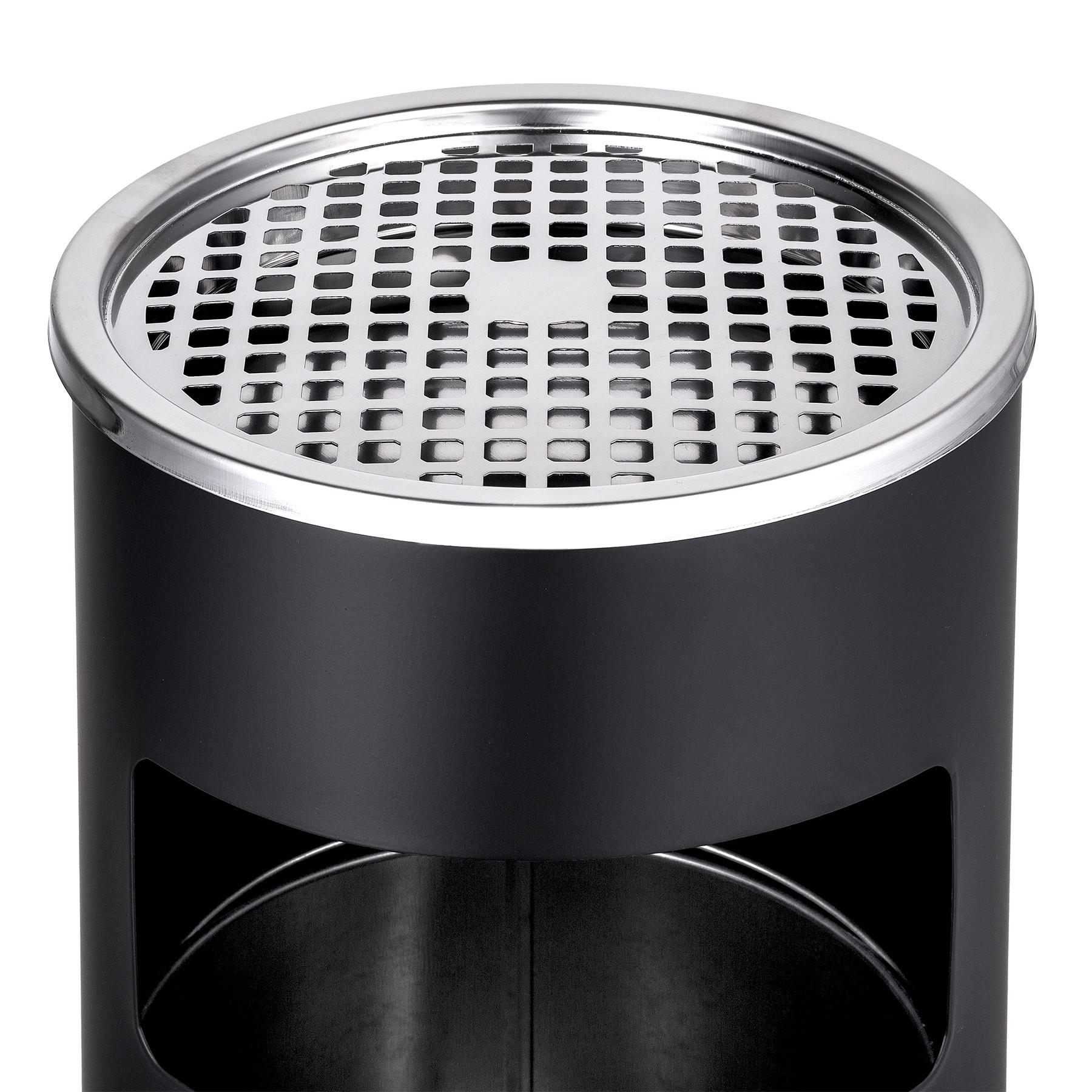 STANDASCHENBECHER ,25 x 61 cm,schwarz - Schwarz, Metall (25cm) - tectake