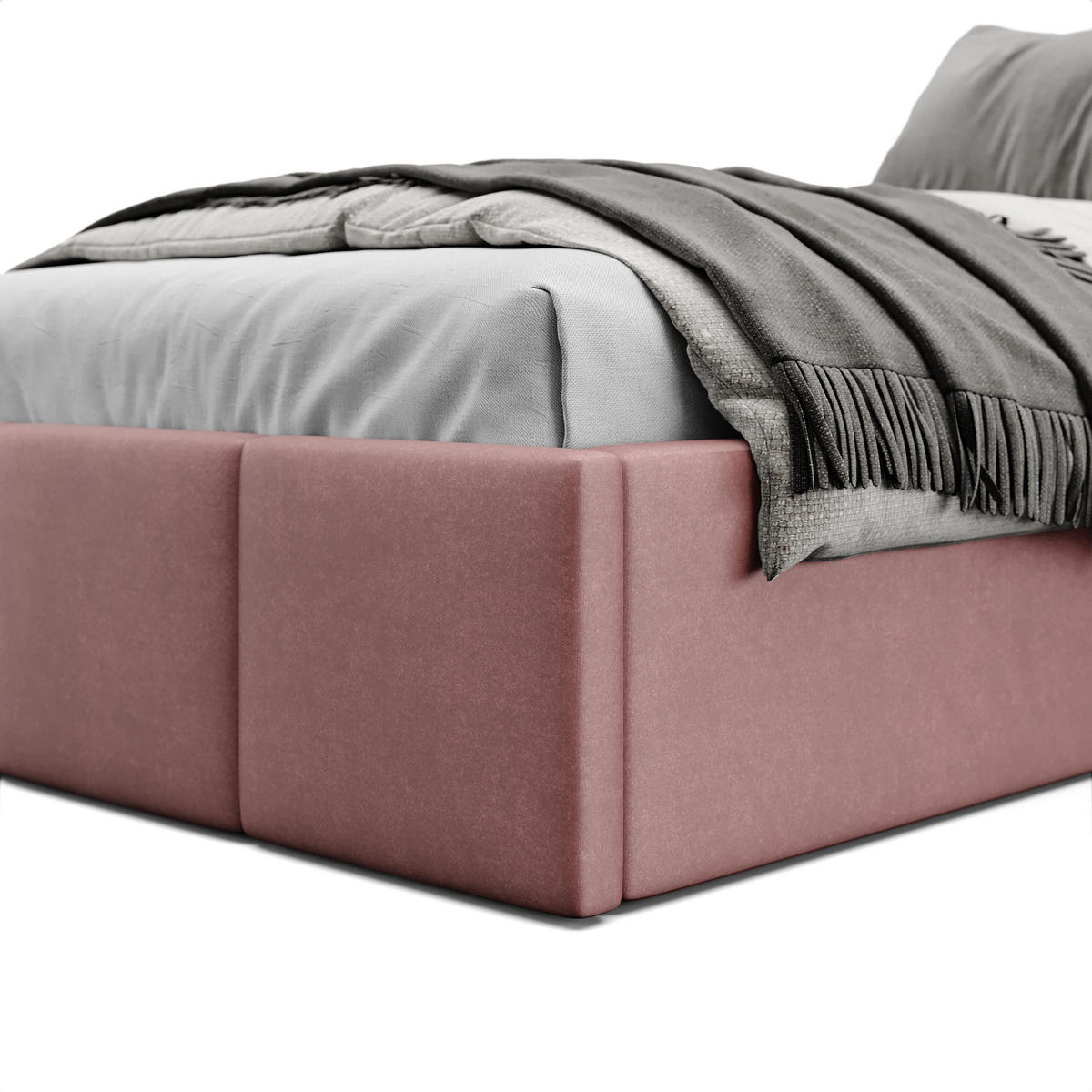 POLSTERBETT für Schlafzimmer Bett mit Stauraum Altrosa 90x200cm - Altrosa, Holzwerkstoff/Textil (90/200cm) - Muralo