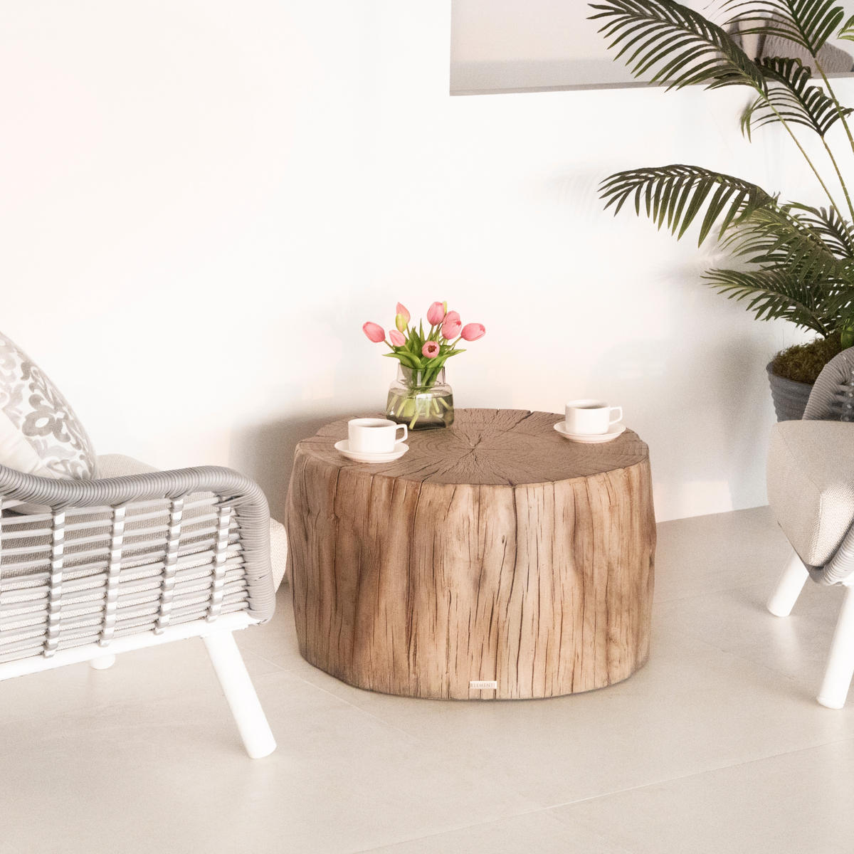 COUCHTISCH DAINTREE aus GF-Beton, Wetterbeständig, 70x67x41 cm - Rotbraun, Naturmaterialien (70/67/41cm) - Elementi
