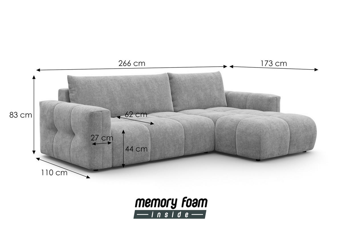 ECKSOFA VERONA 4-Sitzer rechts, Marineblau - Blau/Schwarz, Holz/Textil (266/173cm) - Courtois Laville