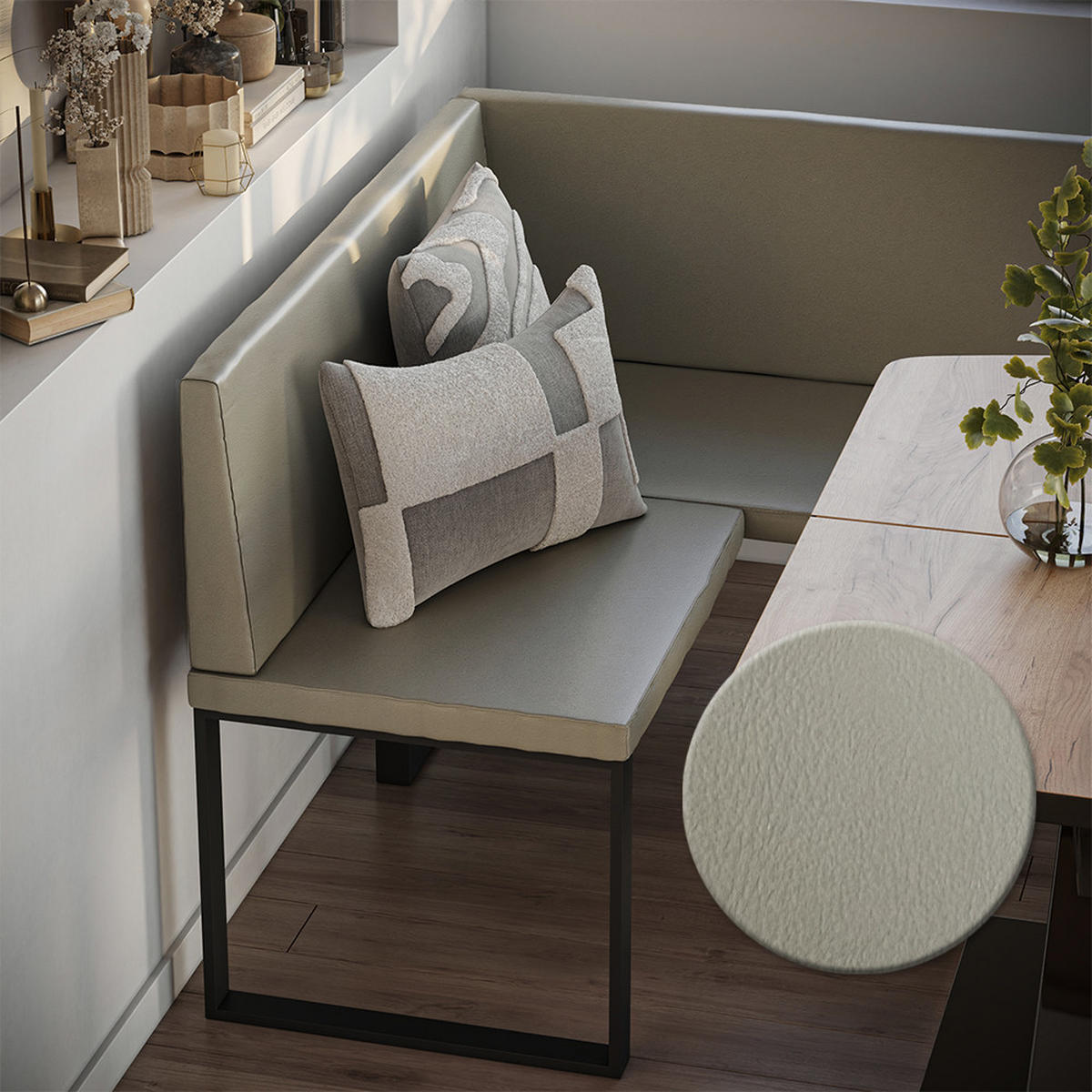 ESSZIMMER-ECKBANK Ravon Cashmere 120 x 150 cm - Kaschmir, Textil (120/87/150cm) - Vicco