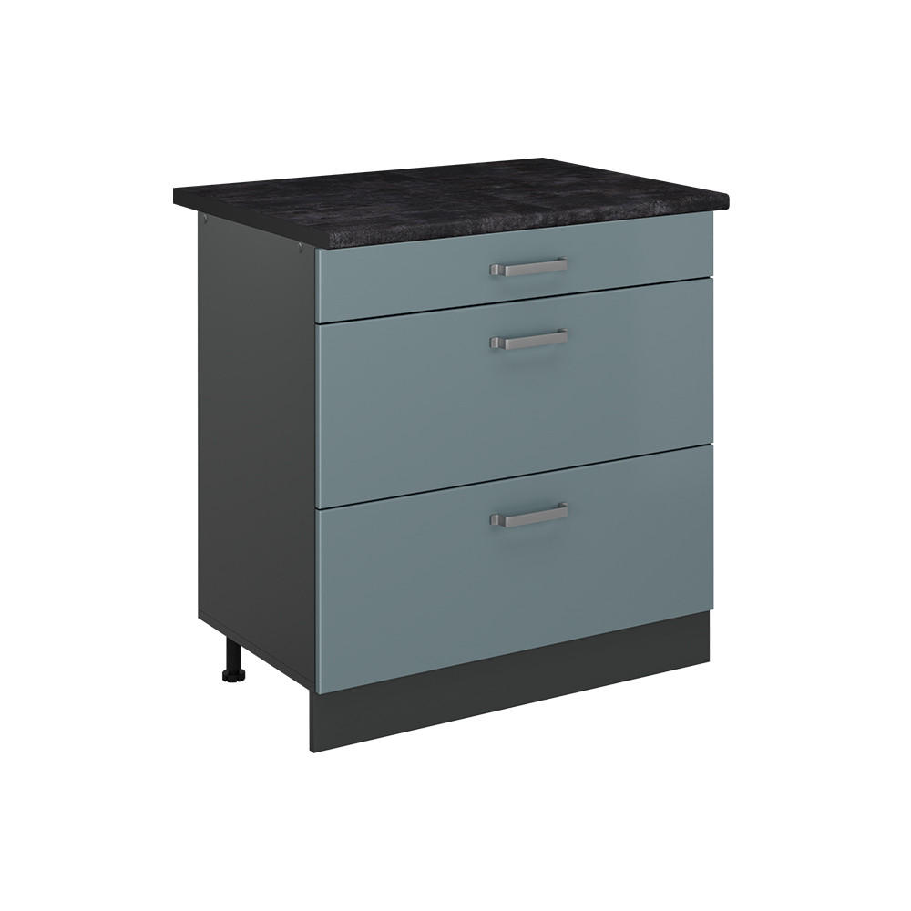 Vicco Küchenunterschrank Blaugrau, Anthrazit 80x81.6x60 cm