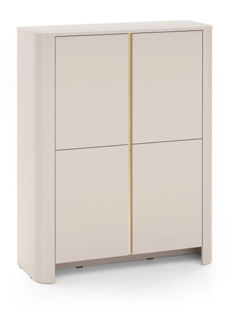 KOMMODE Kaschmir BALI Hoch Vier Türen Mit Geräumigen Regalen - Ecru, Holzwerkstoff (103/132/39cm) - Sepro Meble