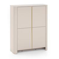 KOMMODE Kaschmir BALI Hoch Vier Türen Mit Geräumigen Regalen - Ecru, Holzwerkstoff (103/132/39cm) - Sepro Meble