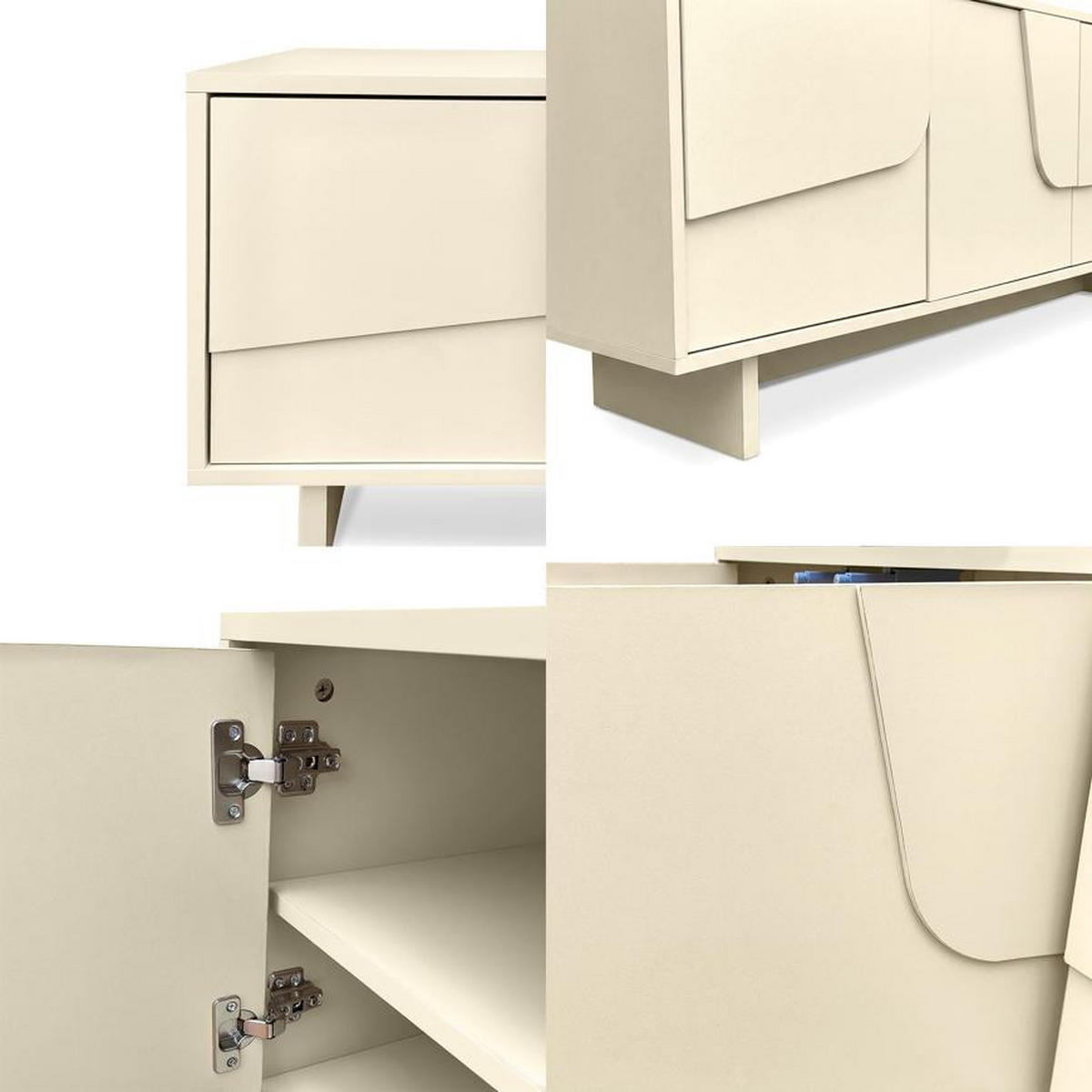 TV-SCHRANK FLORA beige, 160 cm, 4 Türen, Melamin-Oberfläche - Beige, Holzwerkstoff (160/52/40cm) - Sicaan