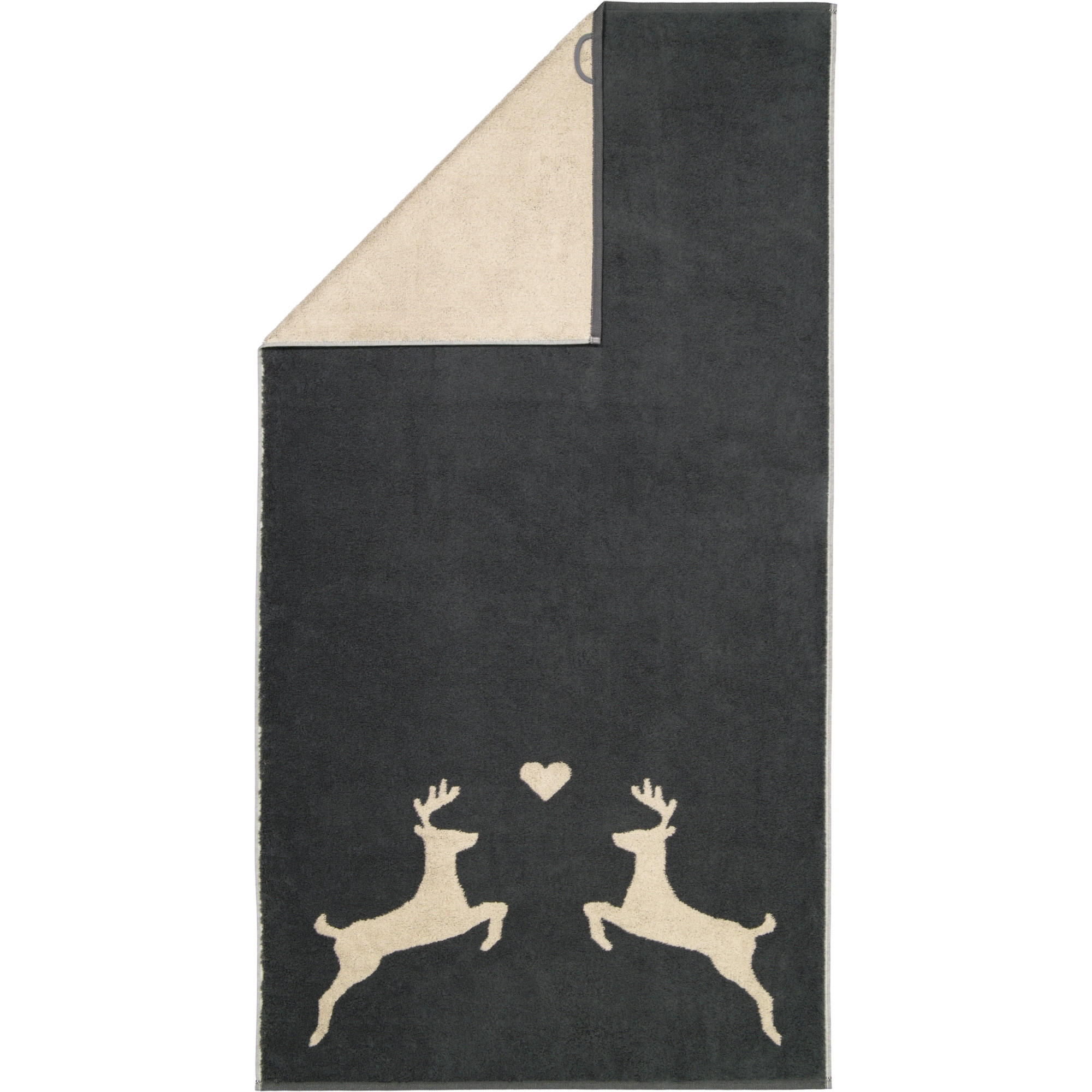 DUSCHTUCH ALPENCHIC EDITION HIRSCHE 6228 GRANIT - 73 - Grau, Textil (70/140cm) - Cawoe