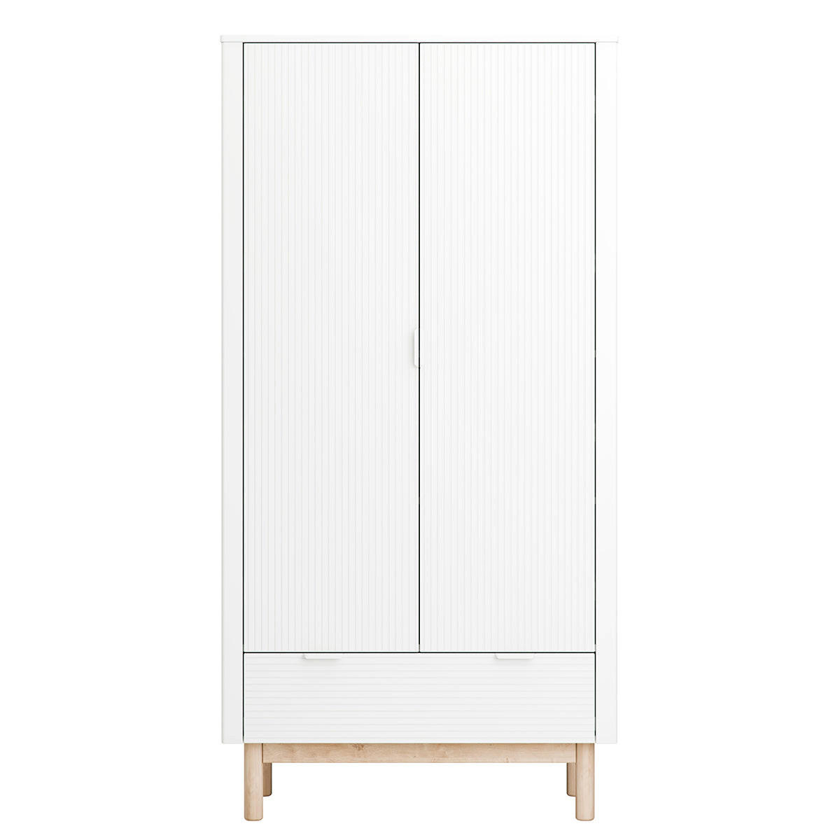 OMARA 2 vrati Miloo Bela - bela, leseni material (100/198/52.5cm) - Petits-meubles