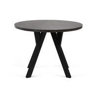 ESSTISCH INDAGA Ausziehbar 100-140cm Rund, Beton/Schwarz - Schwarz, Holz (100/140/75cm) - KONSIMO®