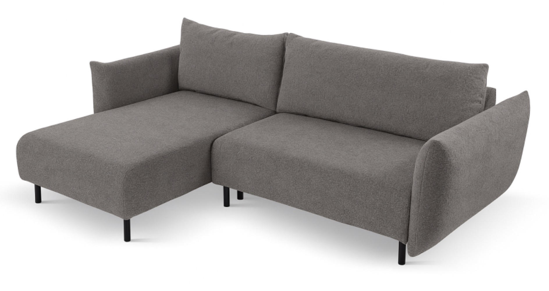ECKSOFA Grau DELI Mit Schlaffunktion Links Beine - Grau, Textil (257/171cm) - Sepro Meble