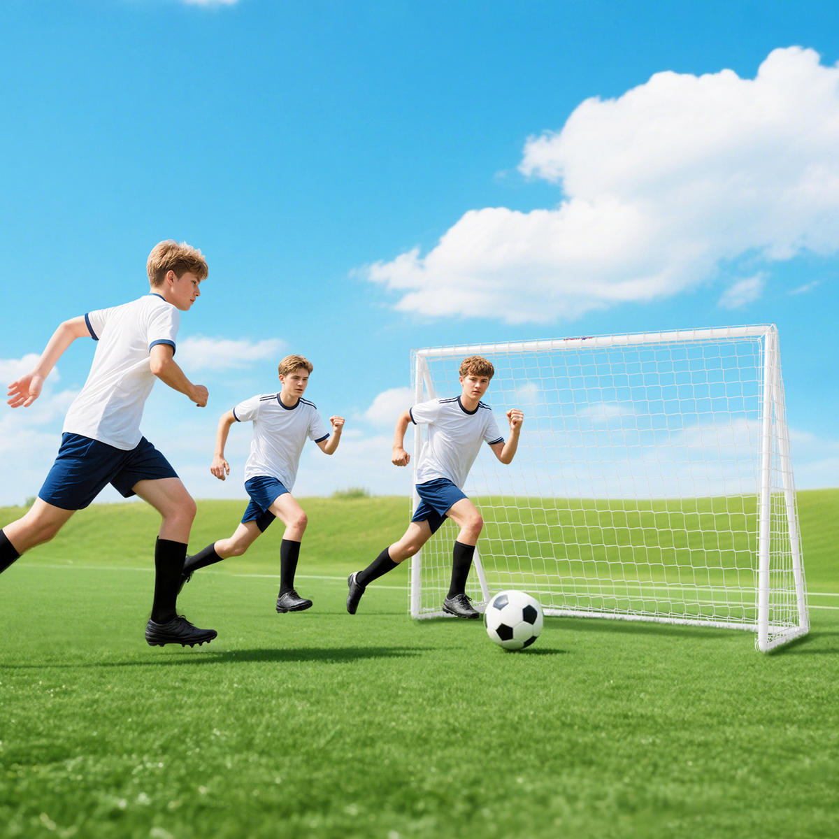 FUSSBALLTOR für Jugendliche & Erwachsene 240 x 90 x 180 cm wetterfest - Weiß, Kunststoff (90/240cm) - SPORTNOW