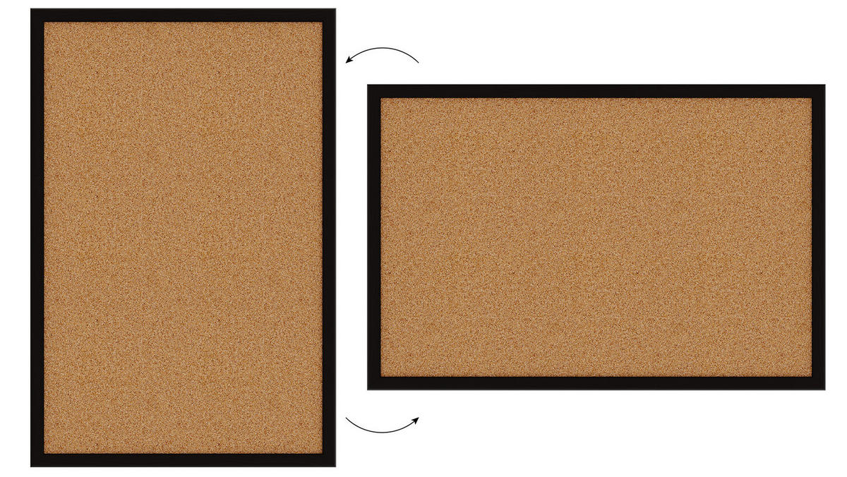PINNWAND mit schwarzem Naturholzrahmen 60x40cm - Schwarz, Holz (60/40/1.5cm) - ALLboards