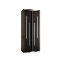 SCHWEBETÜRENSCHRANK 235,2/110/45 2-türig - Silberfarben/Schwarz, Holz/Metall (110/235/45cm) - Abiks Möbel