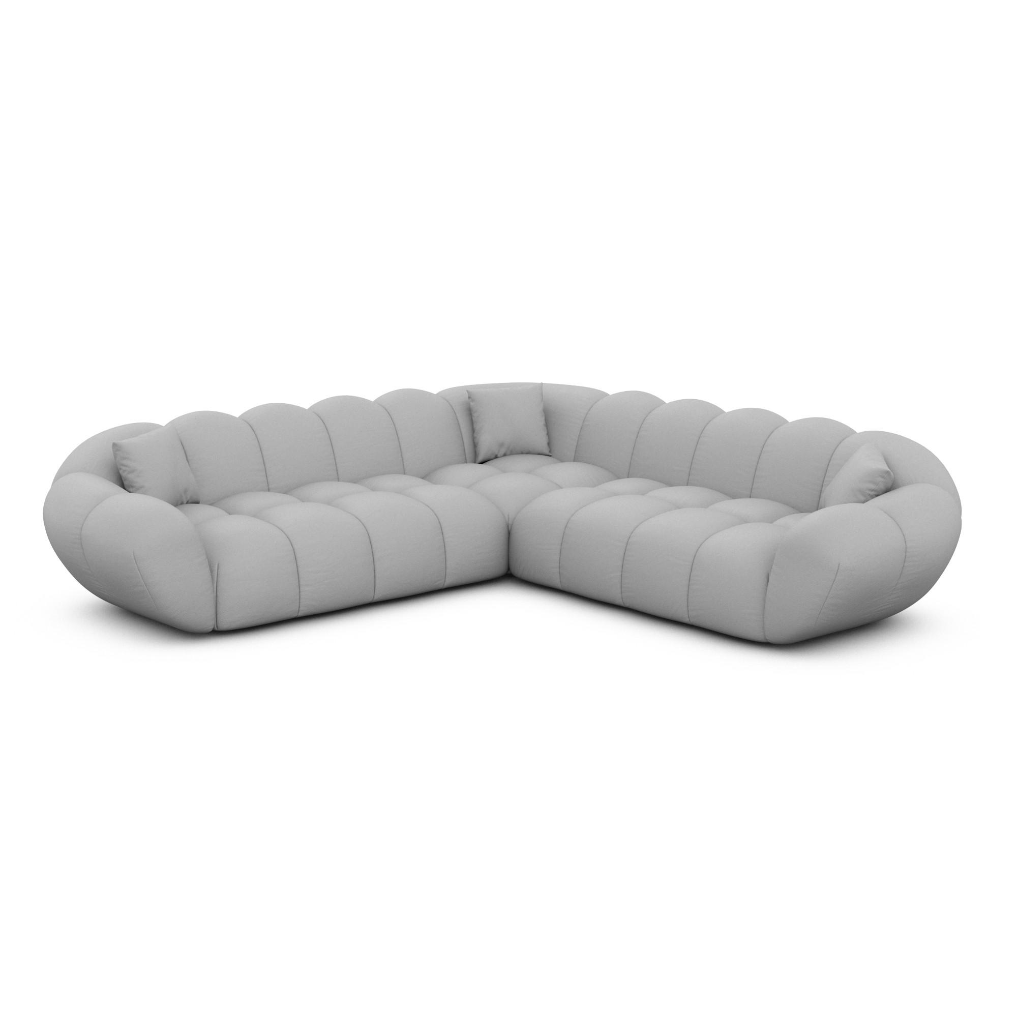 ECKSOFA Liva Hellgrau Kunstleder - Hellgrau, Kunststoff (258/258cm) - VAROYAL