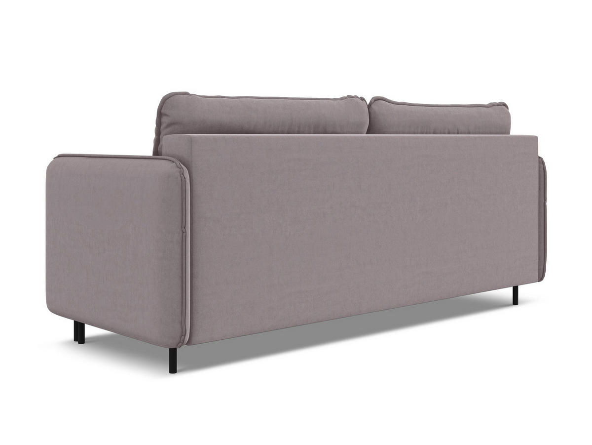 3-SITZER SOFA mit Schlaffunktion Samt Stoff Violett - Lila/Flieder, Holz/Textil (226/90/92cm) - Makamii
