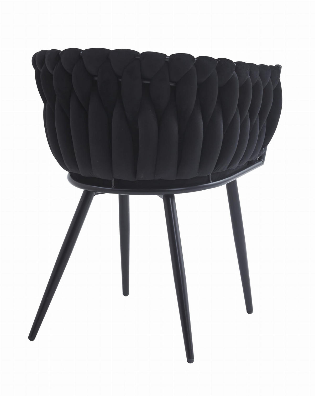 STUHL ARONA 6-er Set, Schwarz, Schwarze metallische Beine - Schwarz, Textil/Metall (61/79/55cm) - Komodee