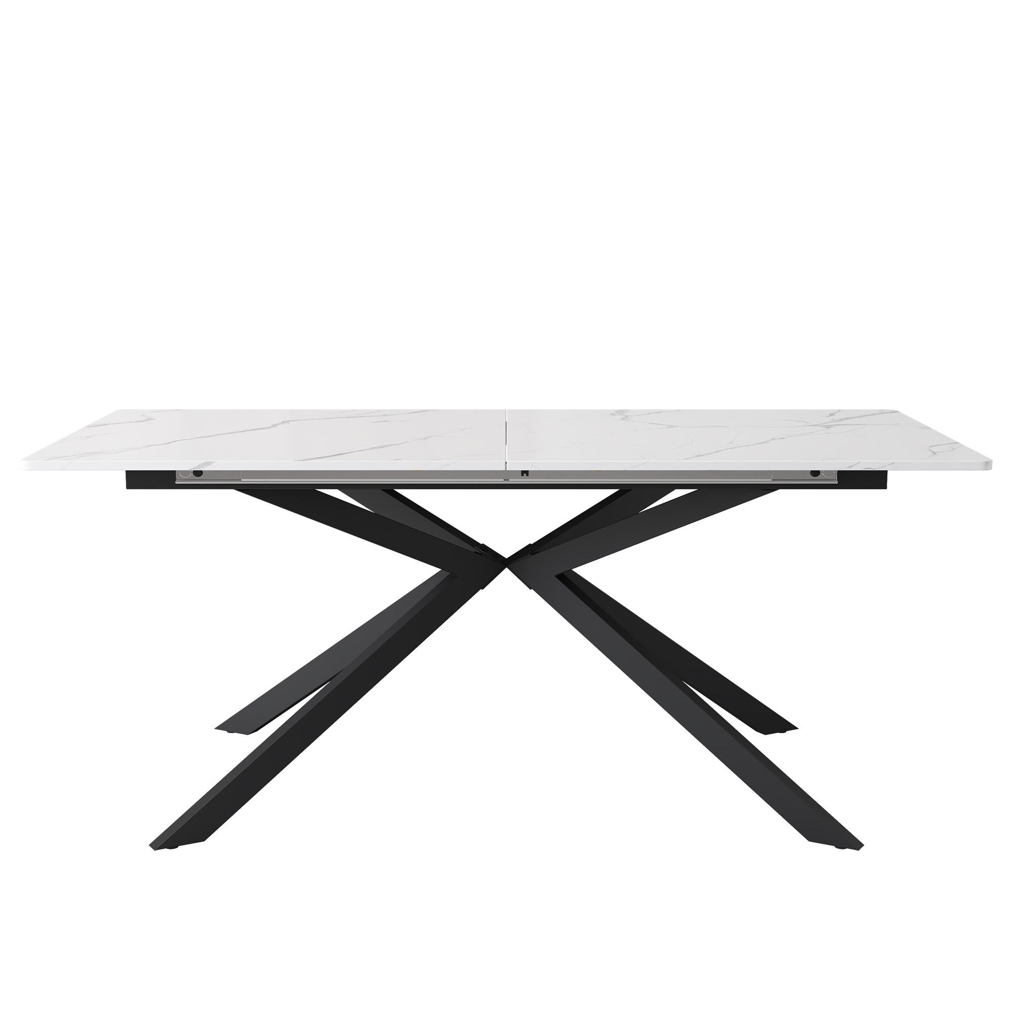AUSZIEHTISCH Marmoroptik Schwarz/Weiß 150-180/70/75.5 cm - Schwarz, Holz (70/180/75.5cm) - PANGIVO