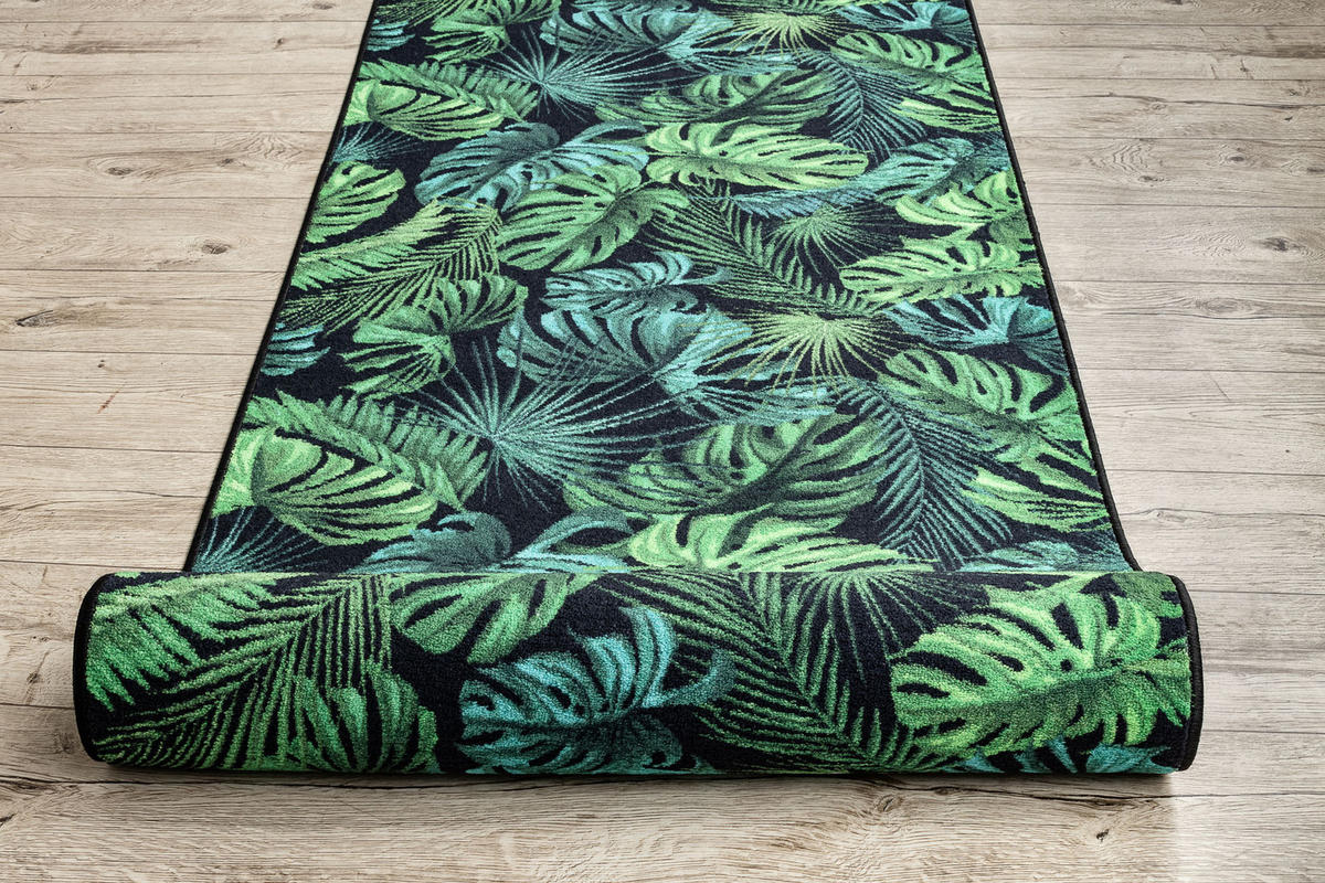 LÄUFER Antirutsch MONSTERA 80/740 cm - Pastellgrün, Textil (80/740cm) - rugsX