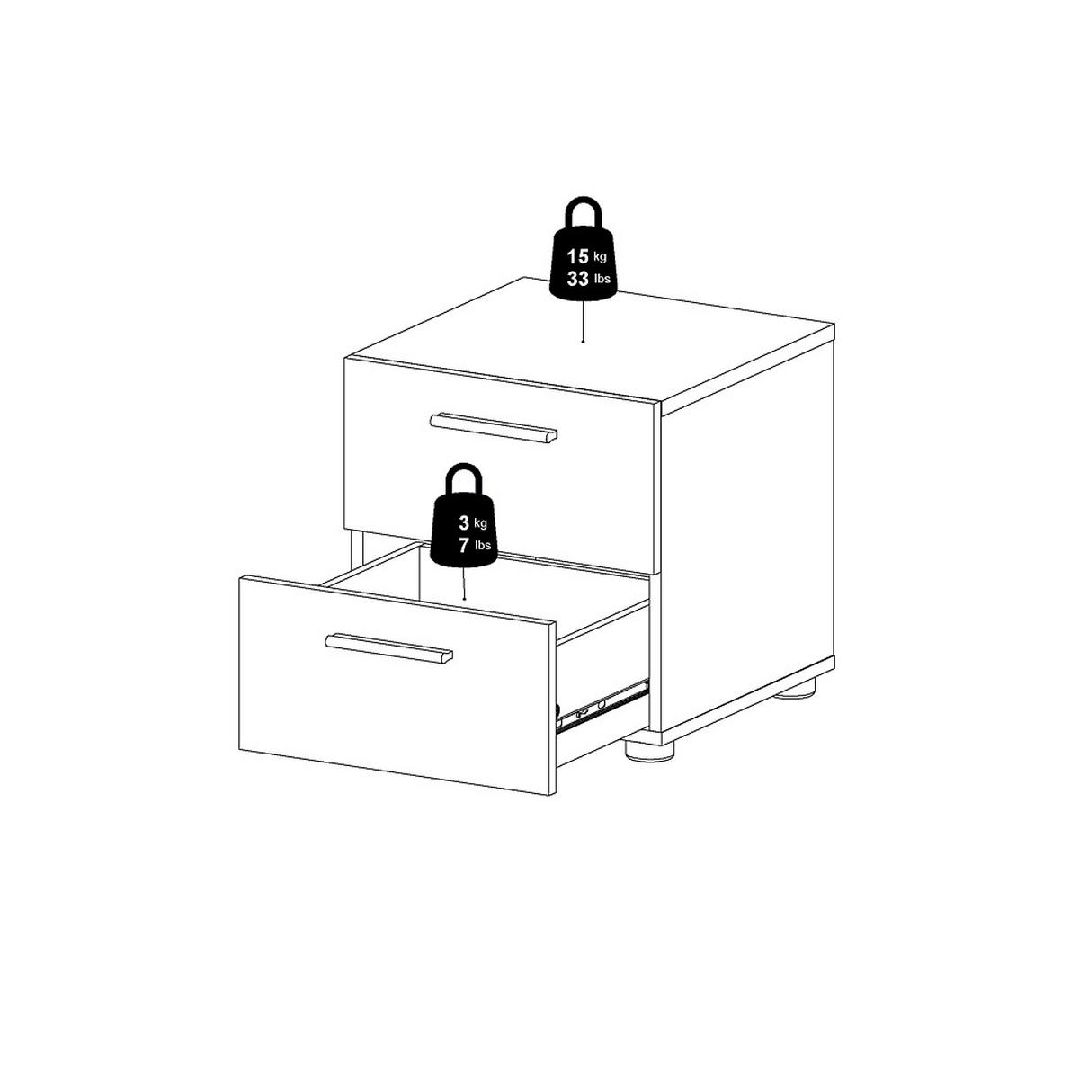 NACHTSCHRANK Schwarz - Schwarz, Holzwerkstoff (40/42/40cm) - ebuy24