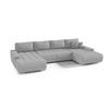 WOHNLANDSCHAFT mit Schlaffunktion Dhaka U, Hellgrau - Hellgrau, Textil (185/85/350cm) - Fedve