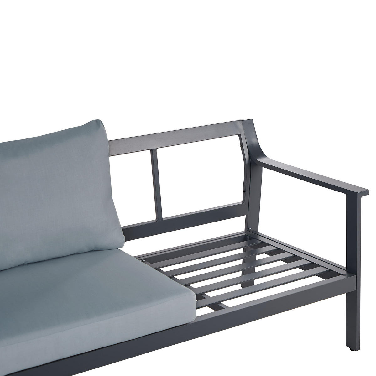 GARTENSOFA 3-Sitzer Grau Kiato - Grau, Metall (225/77/80cm) - Beliani