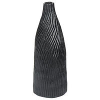 DEKOVASE Terrakotta schwarz Florentia - Schwarz, Stein (50cm) - Beliani