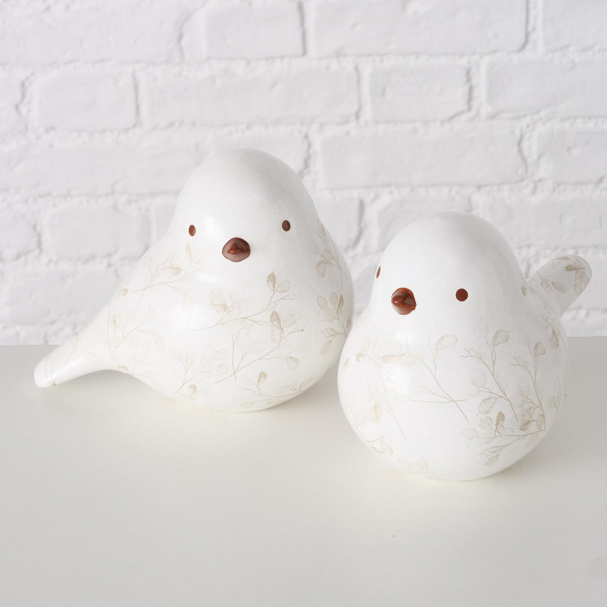 VOGEL-FIGUR handbemalt Silvana - Weiß, Keramik (12/16/20cm) - Boltze Home