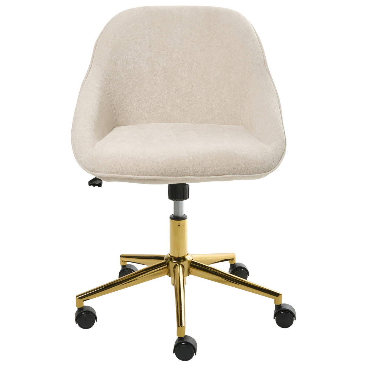 SCHREIBTISCHSTUHL Samtstoff Hellbeige Bardsdale - Beige, Textil (54/77/54cm) - Beliani