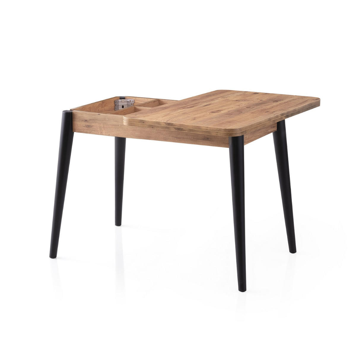TISCH dekor atlantik-kiefer und schwarz - dolunay 100/60/75 cm - Eschefarben, Holzwerkstoff (65/60/75cm) - Calicosy