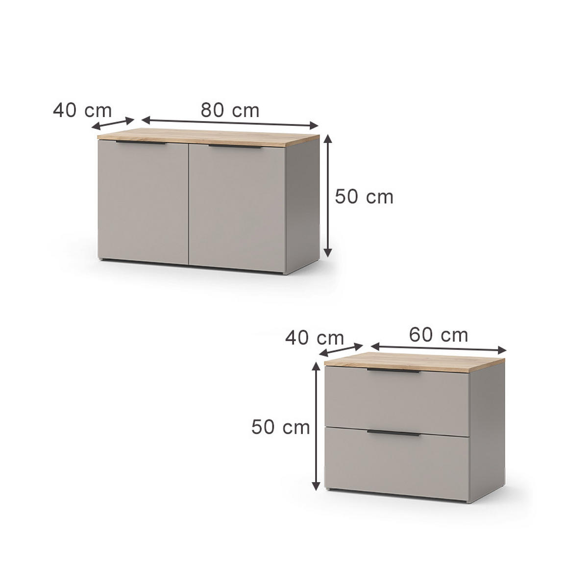 ŽIVÁ STĚNA Wido Greige - Sonoma dub/šedobéžová, kompozitní dřevo (80/50/40cm) - Vicco