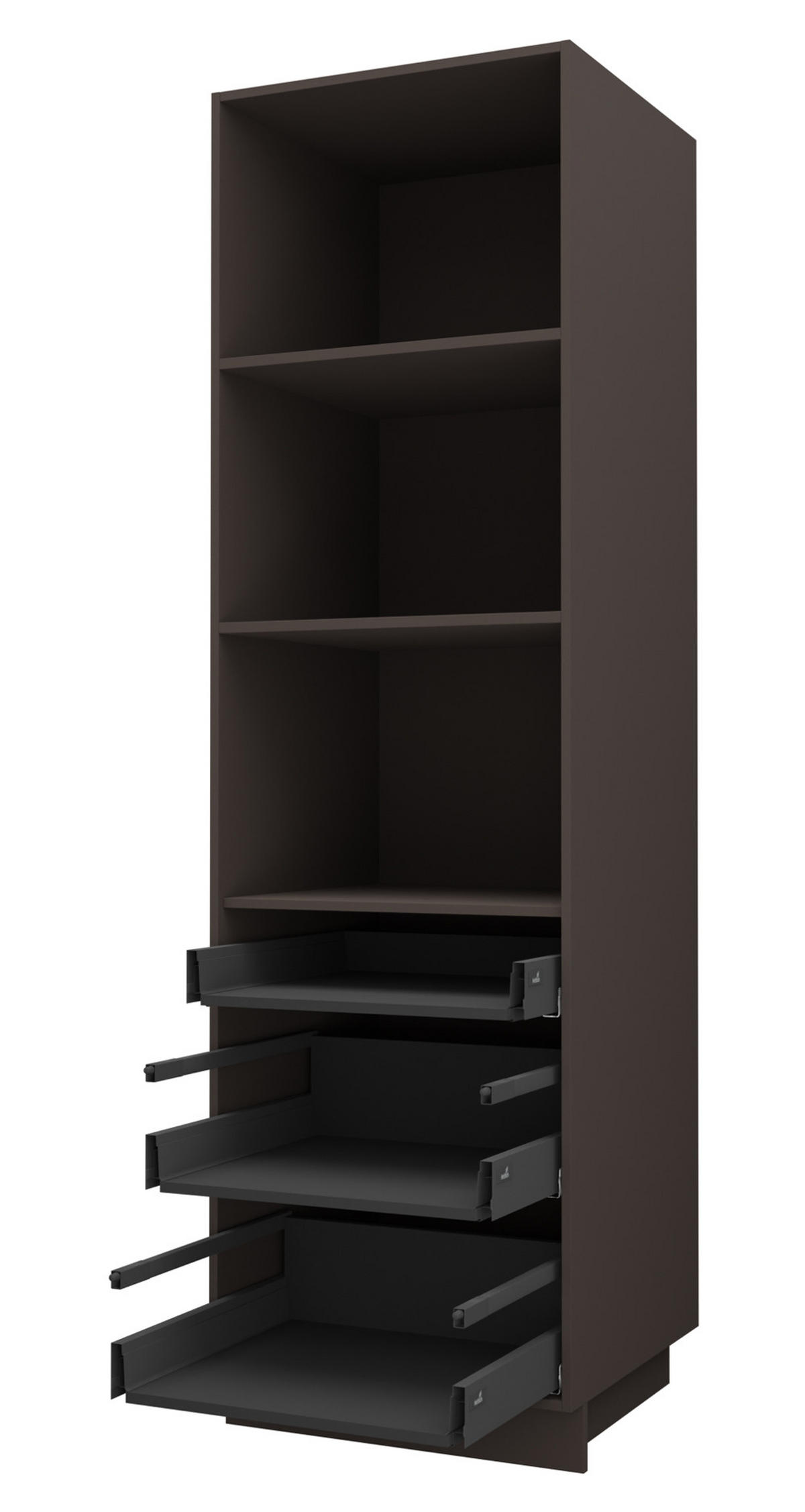 BACKOFEN-HOCHSCHRANK Kvantum D14/RU/3A Weiß Matt / Lava Matt 60 / 59 / 207cm - Dunkelgrau/Creme, Holz/Holzwerkstoff (60/207/59cm) - Feldmann-Wohnen