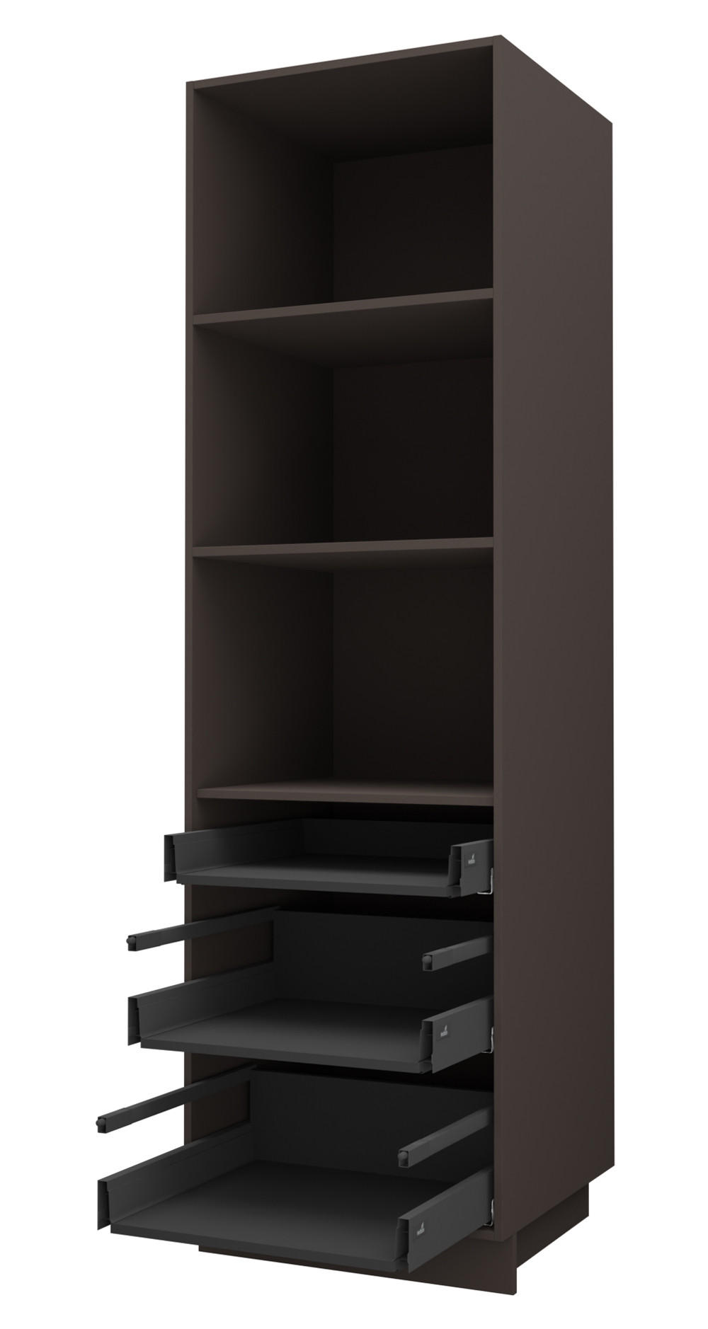 Thumbnail - Feldmann-Wohnen Backofen-Hochschrank, Creme, Dunkelgrau, Metall, 2 Fächer, 3 Schubladen, Rechteckig, 60x207x59 cm, Küche...