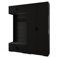 GARDEROBEN-SET 236,7/200/47 - Schwarz, Holz/Metall (200/236.7/47cm) - Abiks Möbel