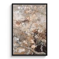 GERAHMTES BILD Mandelblüte - Kunst - Van Gogh - Beige - Abstrakt 80x120 cm - Braun, Papier (80/120cm) - MuchoWow