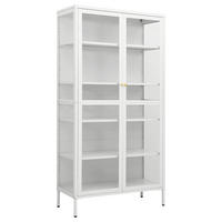 VITRINE Weiss 90/40/180 Cm Stahl Und Gehärtetes Glas - Weiß, Metall (40/180/90cm) - vidaXL