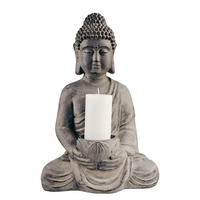 KERZENHALTER Buddha - Grau, Stein (30/46/23cm) - BUTLERS