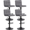BARHOCKER 4er Set Samt Grau - Schwarz/Grau, Textil/Metall (40/85/40cm) - CLP