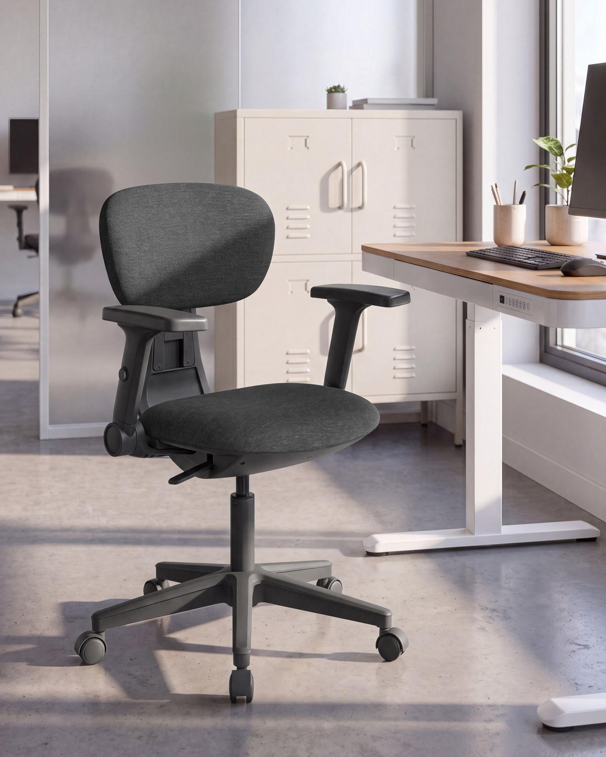 KANCELÁŘSKÁ ŽIDLE Látka Černá Core - černá, textil (68/88/68cm) - Beliani