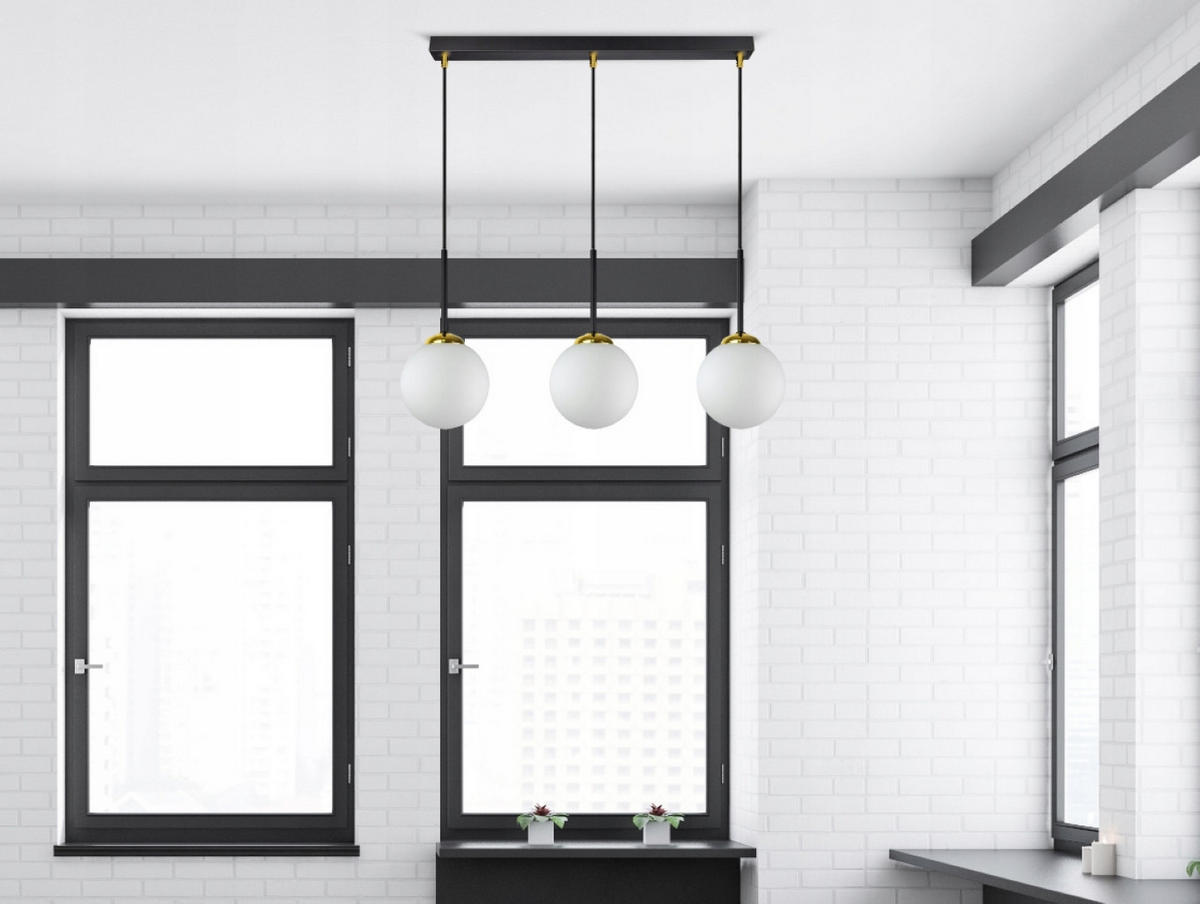 PENDELLEUCHTE Milano Glas - Goldfarben/Schwarz, Glas/Metall (14/55/80cm) - kiki design