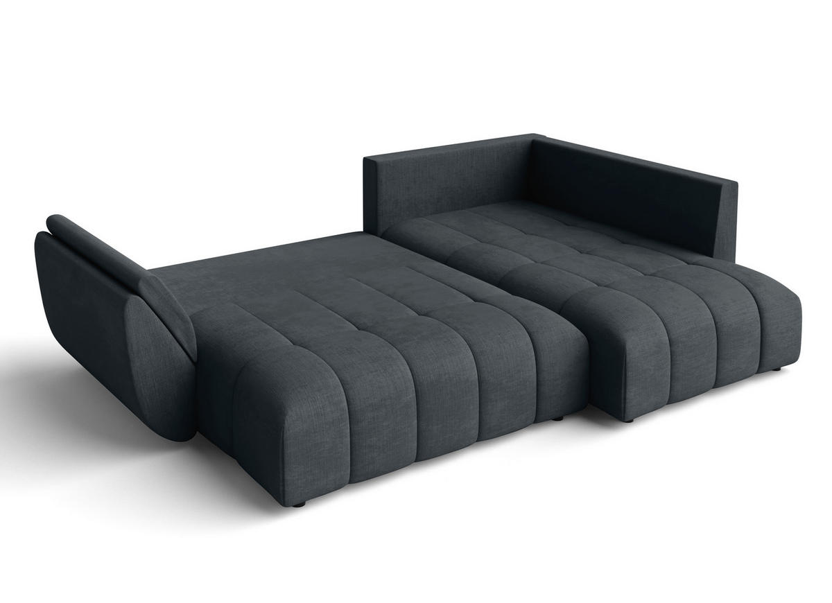 ECKSOFA L Form Kayseri Grau 266/190/86 cm – mit Bettkasten - Schwarz/Grau, Kunststoff/Textil (266/190cm) - AX Living