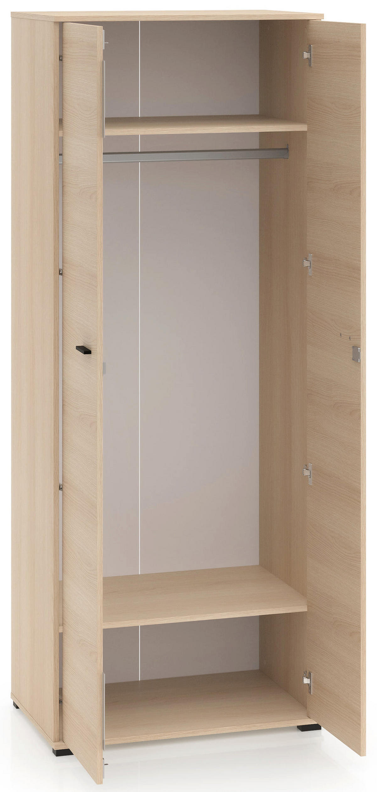 ŠATNÍ skříň Odelis, dub, 79 cm - černá/béžová, kompozitní dřevo/plast (50.7/2/203cm) - Selsey