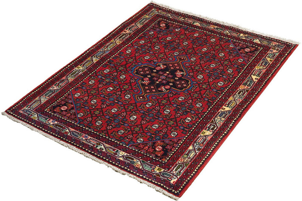 ORIENTTEPPICH handgeknüpft Assadabad Rot 163/113 cm Schurwolle - Rot, Textil (113/163cm) - Looma
