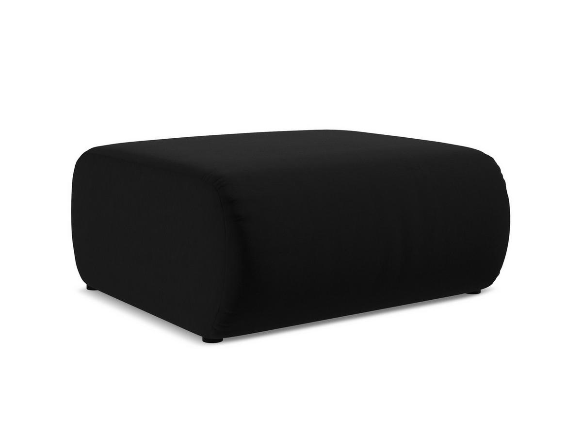 POUF Samt Stoff Schwarz - Schwarz, Kunststoff/Textil (94/40/89cm) - Makamii