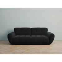 BIGSOFA Vannes Chenille Schwarz 272/134/68 cm - Schwarz, Kunststoff/Textil (272/68/134cm) - foamnova